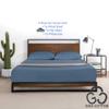 MGPS 100% Giza Egyptian Dreams Cotton, [4 PCs] 12" Deep Pocket Bed Sheet Set, Giza-Cotton-My-Sheets-&-Pillow-Cases, Finest Long Staple, Soft Sateen Weave |Twin XL, Mediterranean Blue| view 3