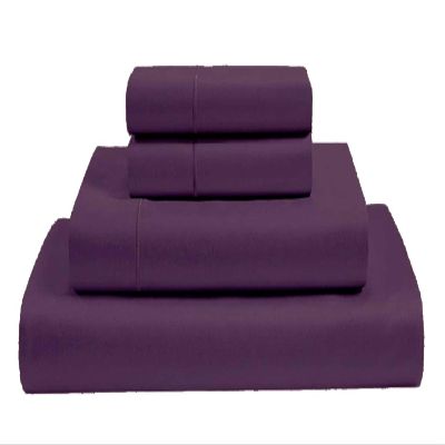MGPS 100% Giza Egyptian Dreams Cotton, [4 PCs] 12" Deep Pocket Bed Sheet Set, Giza-Cotton-My-Sheets-&-Pillow-Cases, Finest Long Staple, Soft Sateen Weave |Twin XL, Plum|