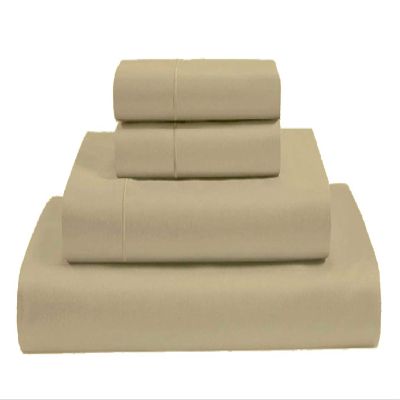 MGPS 100% Giza Egyptian Dreams Cotton, [4 PCs] 12" Deep Pocket Bed Sheet Set, Giza-Cotton-My-Sheets-&-Pillow-Cases, Finest Long Staple, Soft Sateen Weave |Queen-XL, Taupe|