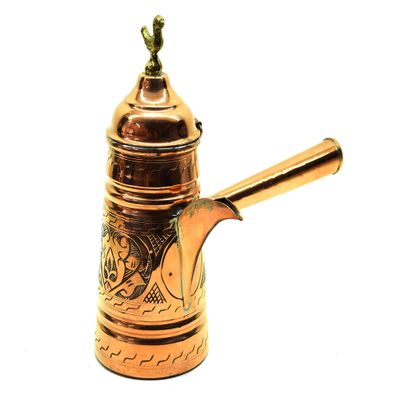 Copper Arabic Coffee Pot Natural, Hand Engraved with Handle, Pure Copper Healthy Magic, Anatolian Local Products,Unique Vintage Product