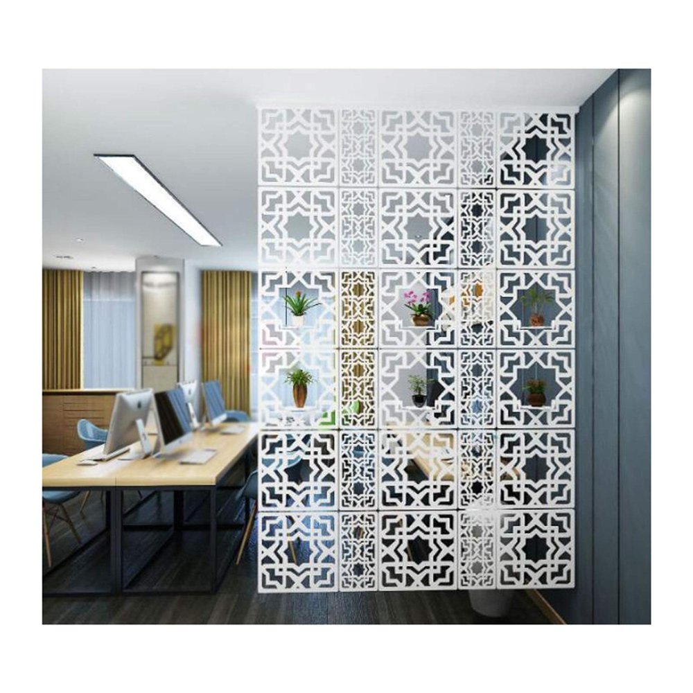 GDMING Hanging Room Divider Screens Division Panels, Wall Partition Separator, Wood Plastic Decoration Storage Rack Flower Stand for Doorways Living Room, 2 Sizes (Color : 8pcs, Size : 29x29cm)