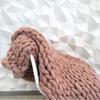 HXSM Chunky Knitted Blanket Home Decor Knit Throw Blanket Handmade Cozy Bedding for Cuddling Up in Bed, On The Couch Or Sofa, Soft and Comfortable 4060cm White view 4