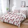 Queener Home 4 Pieces Duvet Cover Sheet Set, Valentine's Day Gnomes and Red Love Heart Bedding Sets Full Luxury Soft Bed Quilt Cover Bedspread with Decorative Pillowcases Valentine's Day view 3