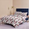 Queener Home 4 Pieces Duvet Cover Sheet Set, Valentine's Day Gnomes and Red Love Heart Bedding Sets Twin Luxury Soft Bed Quilt Cover Bedspread with Decorative Pillowcases Valentine's Day view 4