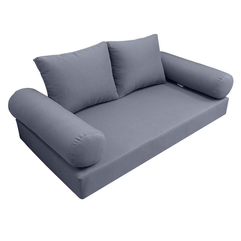 Prolinemax |SLIPCOVER ONLY|S1 Outdoor Daybed Mattress Bolster Backrest Cushion Covers Knife Edge Full AD001