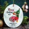 Christmas Red Metal Pickup Truck Xmas Tree Ornaments 2020 With Name City State Mountain City Tennessee Xmas Ornament Holidays Party Decoration for Home Decor Funny Gift Family Friend view 1