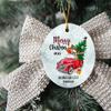 Christmas Red Metal Pickup Truck Xmas Tree Ornaments 2020 With Name City State Mountain City Tennessee Xmas Ornament Holidays Party Decoration for Home Decor Funny Gift Family Friend view 2