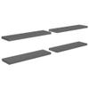 vidaXL Wall Shelves 4 Pcs, Floating Display Shelves, Wall Mounted for Photo Frame Trophy Planter Pot, Modern, High Gloss Gray view 1