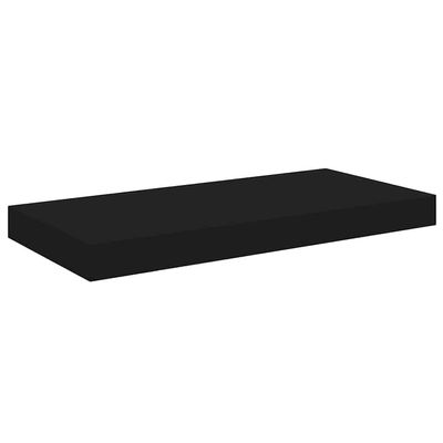 vidaXL Modern Black Floating Wall Shelf - Invisible Mounting - Honeycomb MDF and Metal Frame - Space-Saving Design - Dimensions: 19.7"x9.1"x1.5"