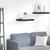 vidaXL Modern Black Floating Wall Shelf - Invisible Mounting - Honeycomb MDF and Metal Frame - Space-Saving Design - Dimensions: 19.7"x9.1"x1.5" view 2