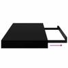 vidaXL Modern Black Floating Wall Shelf - Invisible Mounting - Honeycomb MDF and Metal Frame - Space-Saving Design - Dimensions: 19.7"x9.1"x1.5" view 4