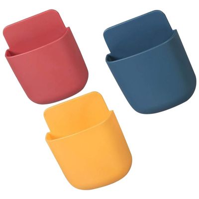 Hemoton 3pcs Wall-mounted Storage Box Phone Charging Rack Phone Holder Wall Mount Cell Charging Rack Storage Container