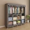 ACCSTORE Portable Wardrobe Clothing Wardrobe Shelves Clothes Storage Organiser with 4 Hanging Rail,Grey view 2