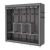 ACCSTORE Portable Wardrobe Clothing Wardrobe Shelves Clothes Storage Organiser with 4 Hanging Rail,Grey view 3
