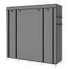 ACCSTORE Portable Wardrobe Clothing Wardrobe Shelves Clothes Storage Organiser with 4 Hanging Rail,Grey view 4