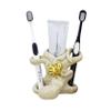 5-inch Gold Octopus Toothbrush Holder - Resin Bathroom Organizer with Mother & Baby Design, Nautical Theme Decor & Suction Cup Base view 1