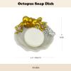 5-inch Octopus Soap Dish - Loyal Gold Resin Bathroom Decor with Mother & Baby Design, Cast Iron Inspired Coastal Organizer view 2