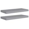 vidaXL Floating Wall Shelves, Set of 2, Gray, 23.6"x9.3"x1.5", Stylish Honeycomb MDF and Metal Frame, Easy to Install, Suitable for Books, Collectibles, Decorations view 1