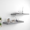 vidaXL Floating Wall Shelves, Set of 2, Gray, 23.6"x9.3"x1.5", Stylish Honeycomb MDF and Metal Frame, Easy to Install, Suitable for Books, Collectibles, Decorations view 2