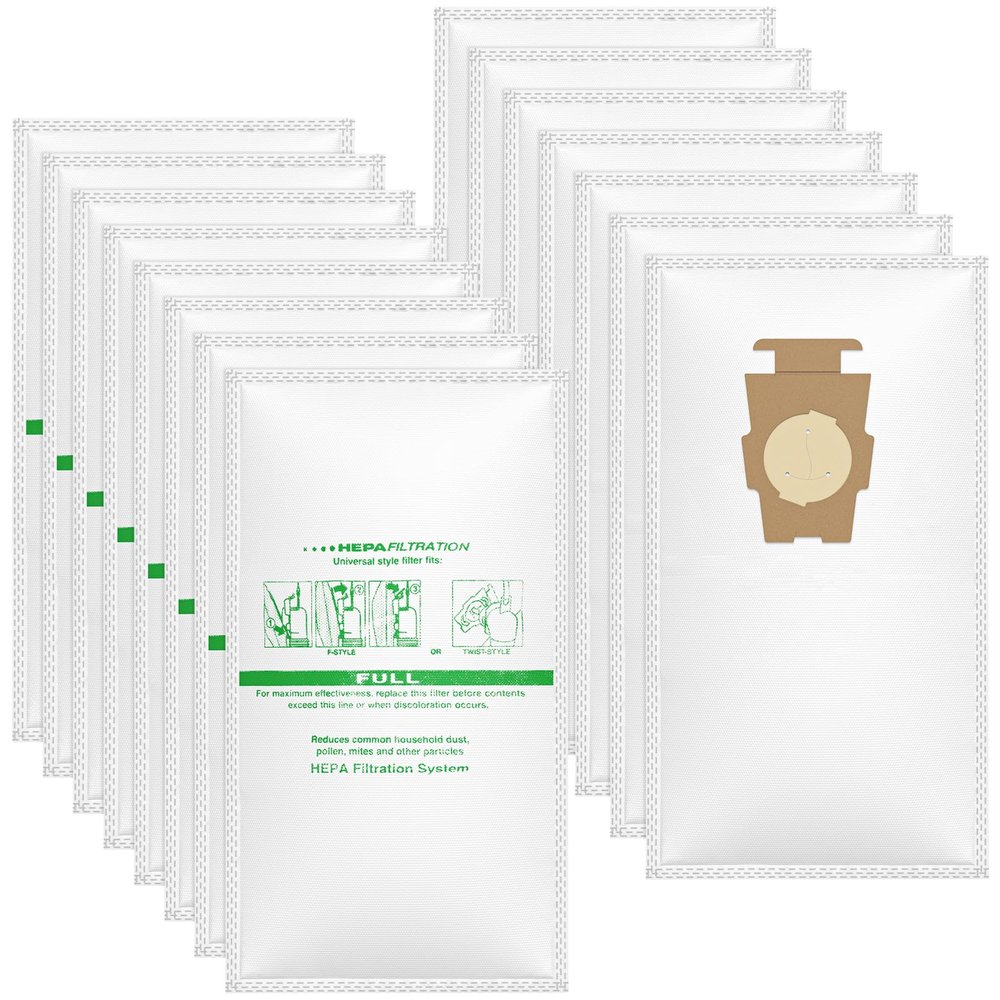 15 Pack Fit for 204814 Micron Magic Hepa Filter Plus Bags Compatible with Kirby Vacuums 205811, for Vacuums Models G4 G5 Gsix, Ultimate G Series Diamond Edition Sentria Sentria II Avalir Avalir II
