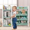 Costzon Toy Storage Organizer, 4-Tier Toy Shelf w/ 6 Removable Plastic Bins for Books Toys, Toddler Toy Bookcase Toy Rack for Playroom, Kids Room, Bedroom, Daycare, Nursery view 2