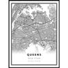 Queens Map Print, New York City NYC NY USA Map Art Poster, Modern Wall Art, Street Map Artwork 16x20 view 1