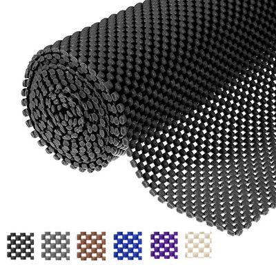 Shelf Liner Drawer Liner Non-Slip Mat Shelves Liners 12" X6.5 Grid Pattern PVC Non-Adhesive Grip Liner Anti-Slip Mat for Kitchen Cabinets Wire Shelving Pantry Dresser Refrigerator (Black)