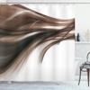 Ambesonne Abstract Shower Curtain, Modern Contemporary Abstract Smooth Lines Blurred Smock Art Flowing Rays Print, Cloth Fabric Bathroom Decor Set with Hooks, 69" W x 75" L, Brown Caramel view 1