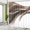 Ambesonne Abstract Shower Curtain, Modern Contemporary Abstract Smooth Lines Blurred Smock Art Flowing Rays Print, Cloth Fabric Bathroom Decor Set with Hooks, 69" W x 75" L, Brown Caramel view 4