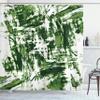 Ambesonne Monochrome Shower Curtain, Old Grunge Style Abstract Art with Brushstrokes Chaos Image Print, Cloth Fabric Bathroom Decor Set with Hooks, 69" W x 75" L, Fern Green view 1