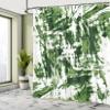 Ambesonne Monochrome Shower Curtain, Old Grunge Style Abstract Art with Brushstrokes Chaos Image Print, Cloth Fabric Bathroom Decor Set with Hooks, 69" W x 75" L, Fern Green view 4