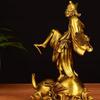 Art Sculpture Copper Statue Pure Copper Jigong Decoration Dragon Subduing Arhat Buddha Household Crafts Smile Buddha Gourd Decorati-B view 2