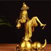 Art Sculpture Copper Statue Pure Copper Jigong Decoration Dragon Subduing Arhat Buddha Household Crafts Smile Buddha Gourd Decorati-B view 3