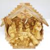 Carved from Bethlehem Olive Wood Christmas Nativity Story Set with Stable (11" Music Stable with 5" Faceless Figurines) view 1