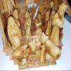 Carved from Bethlehem Olive Wood Christmas Nativity Story Set with Stable (11" Music Stable with 5" Faceless Figurines) view 2