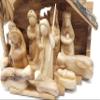 Carved from Bethlehem Olive Wood Christmas Nativity Story Set with Stable (11" Music Stable with 5" Faceless Figurines) view 4