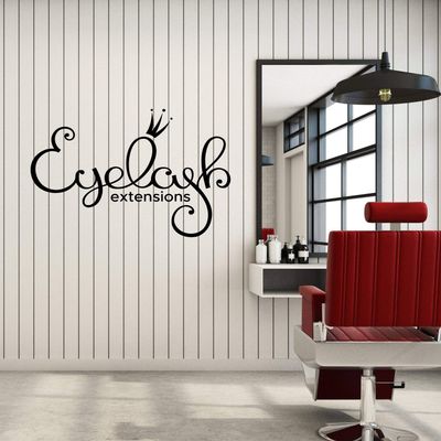 Vinyl Wall Decal Eyelash Extensions Beauty Salon Makeup Fashion Stickers Mural Large Decor (g4616) Black