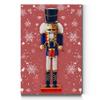 WEXFORD HOME Nutcracker on Red Wall Art, Festive Christmas & Winter Decorations, Cute Snowflake Design, Premium Gallery Wrapped Canvas Decor, Ready to Hang, 12 in H x 18 in W, Made in America view 1