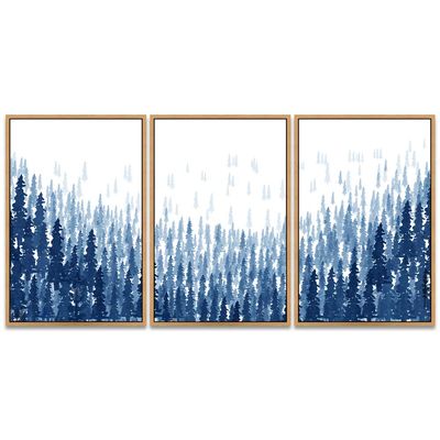 SIGNWIN 3 Piece Framed Canvas Wall Art Landscape with Trees Canvas Prints Home Artwork Decoration for Living Room,Bedroom - 16"x24"x3 Panels