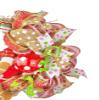 Artisan 16x16x6 Gingerbread Man Christmas Wreath with 2 Polka Dot Ornaments. Wreath is Very Full, Made with Weatherproof Snow Fabric & Ribbon. view 3