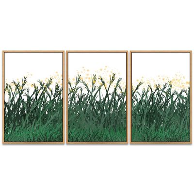 SIGNWIN 3 Piece Framed Canvas Wall Art Landscape with Trees Canvas Prints Home Artwork Decoration for Living Room,Bedroom - 16"x24"x3 Panels
