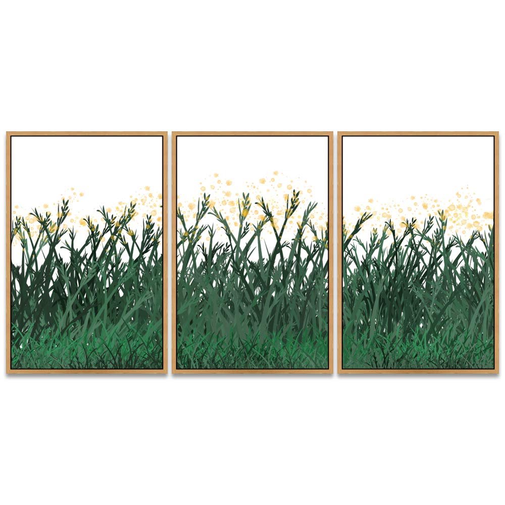 SIGNWIN 3 Piece Framed Canvas Wall Art Landscape with Trees Canvas Prints Home Artwork Decoration for Living Room,Bedroom - 16"x24"x3 Panels