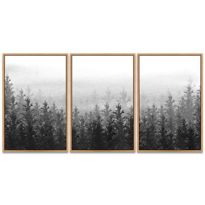 SIGNWIN 3 Piece Framed Canvas Wall Art Woodland Nursery Decor Landscape with Trees Canvas Prints Home Artwork Decoration for Living Room,Bedroom - 16"x24"x3 Panels