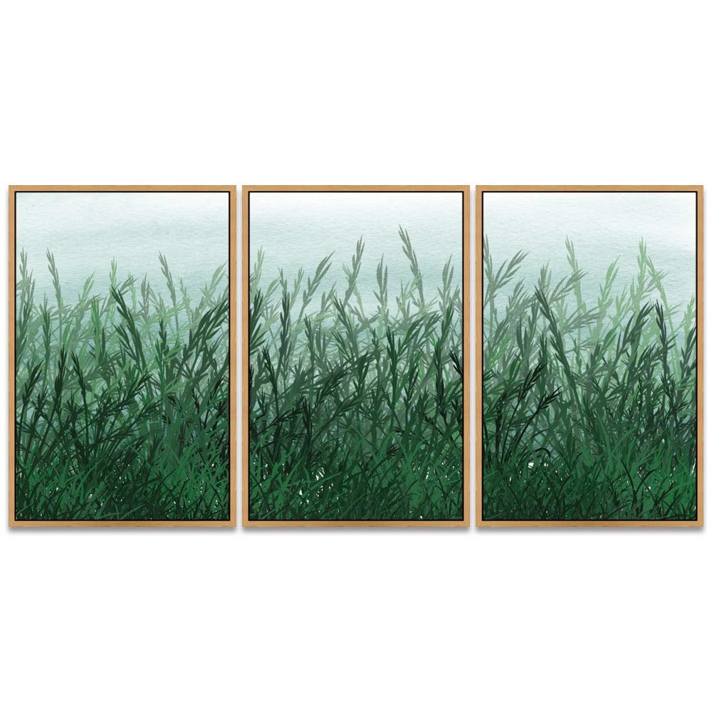 SIGNWIN 3 Piece Framed Canvas Wall Art Landscape with Trees Canvas Prints Home Artwork Decoration for Living Room,Bedroom - 16"x24"x3 Panels