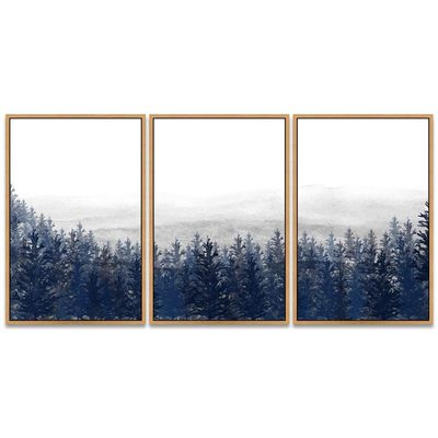 SIGNWIN 3 Piece Framed Canvas Wall Art Woodland Nursery Decor Landscape with Trees Canvas Prints Home Artwork Decoration for Living Room,Bedroom - 16"x24"x3 Panels