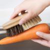 2pcs Wooden Vegetable and Fruit Cleaning Brush Natural Wood Scrubber for Kitchen and Bathroom for Washing Cucumbers Carrots and Potatoes view 3