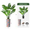 Artificial Tree in Contemporary Daisy Flower Pattern Planter, Fake Monstera Silk Tree for Indoor and Outdoor Home Decoration - 65" Overall Tall (Plant Pot Plus Tree) view 3
