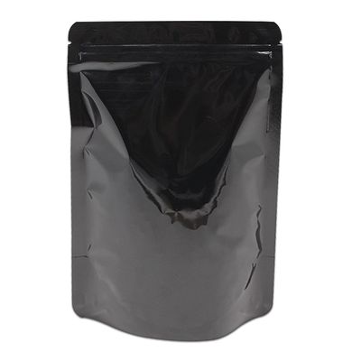 FERENLI 100 Pieces Resealable Mylar Bags Stand Up Foil Pouch for Zip Aluminium Foil Lock Food Storage Packaging Airtight Zipper Pouches (5.5x7.8 inch, Black)