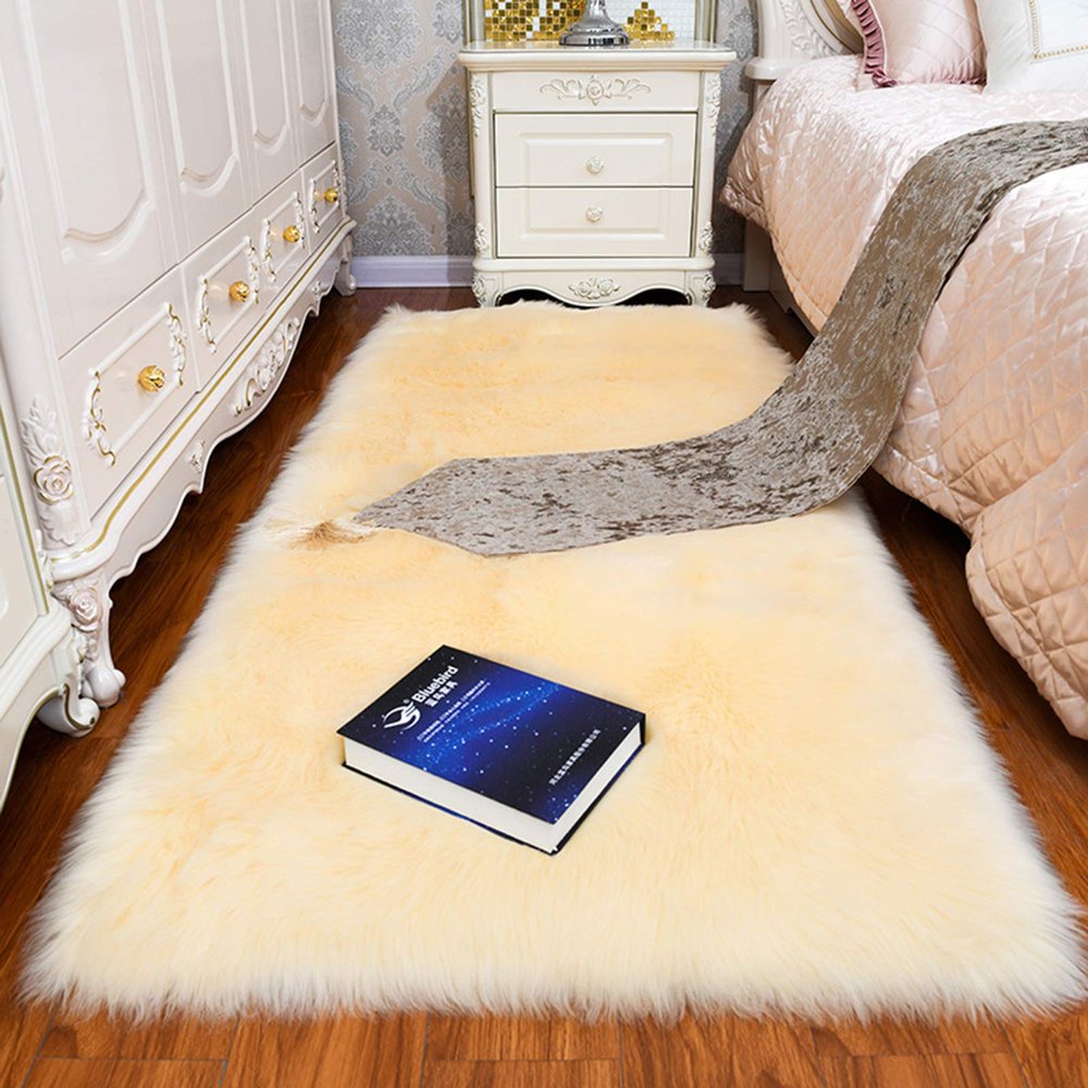 Super Soft Indoor Modern Shag Area Rug, Non-Slip Plush Furry Fur Rugs, Shaggy Rug for Kids Baby Room, Fluffy Floor Carpet, Nursery Decor Mats, Shag Christmas Rug 3'x5'9