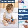 Cal King Size Quilted Fitted Mattress Pad, Waterproof Breathable Cooling Mattress Protector, Stretches up to 21 Inches Deep Pocket Hollow Cotton Alternative Filling Noiseless Mattress Cover view 2